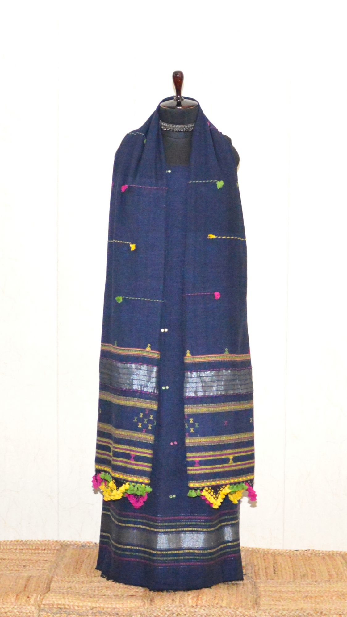Navy Blue Kala Cotton Bhujodi Suit