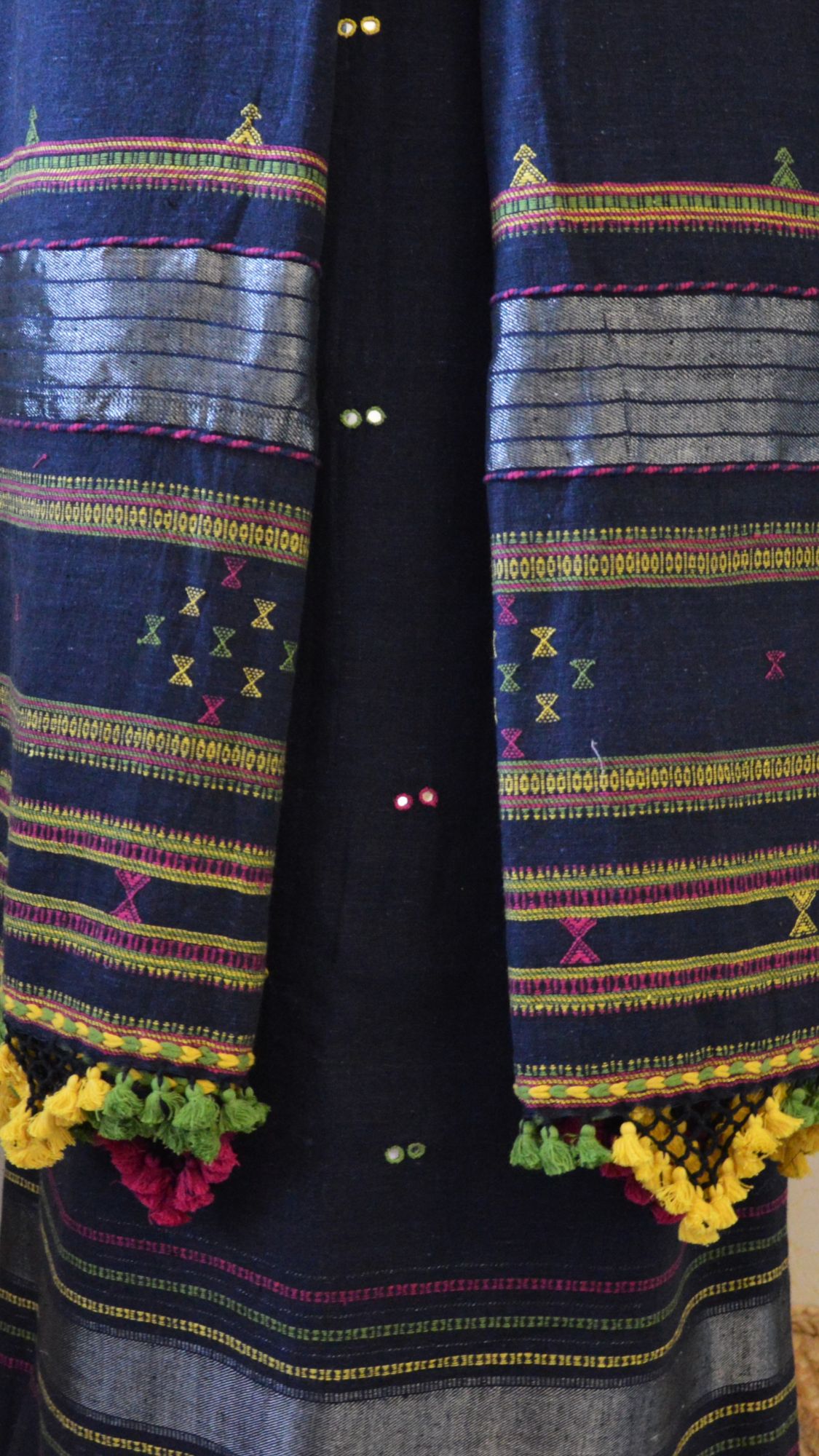 Navy Blue Kala Cotton Bhujodi Suit