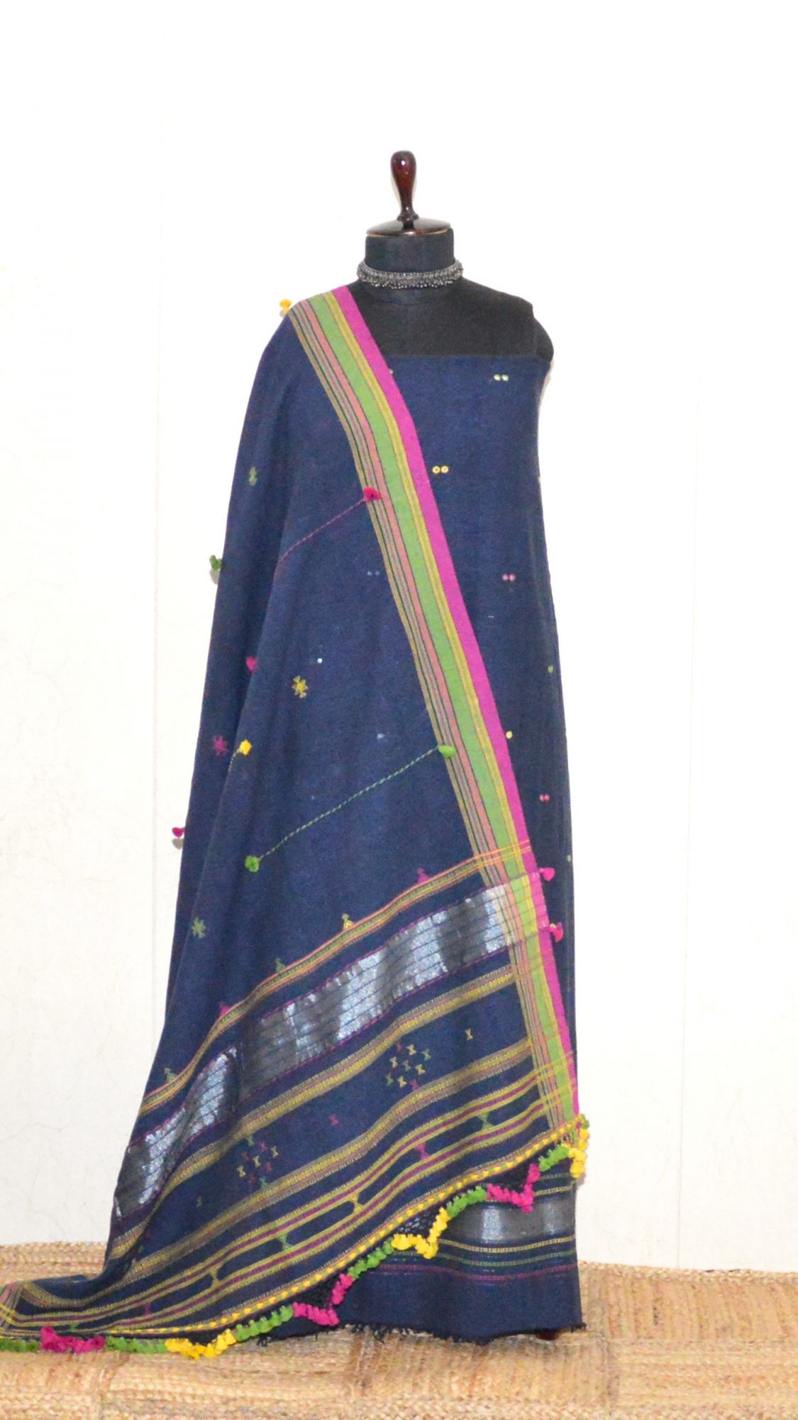 Navy Blue Kala Cotton Bhujodi Suit