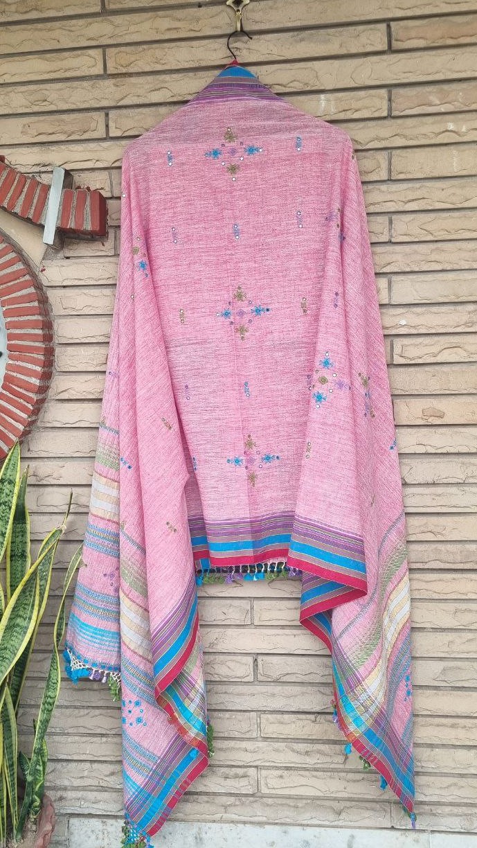 Pink Kala Cotton Bhujodi Suit