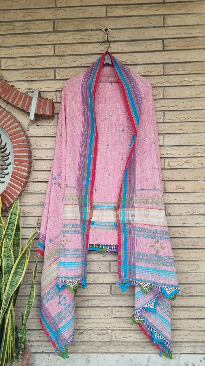 Pink Kala Cotton Bhujodi Suit