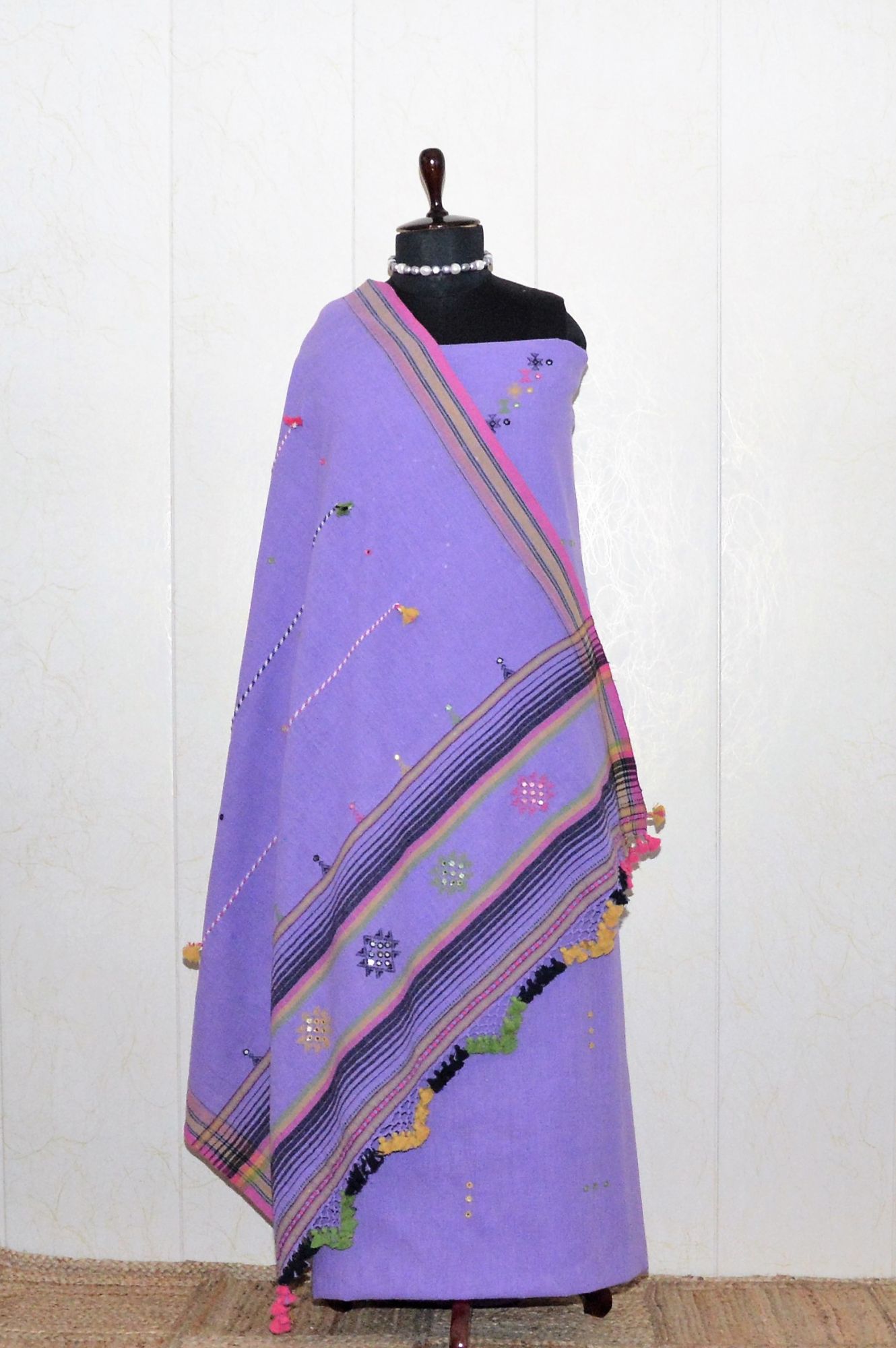 Lavender Kala Cotton Bhujodi Suit