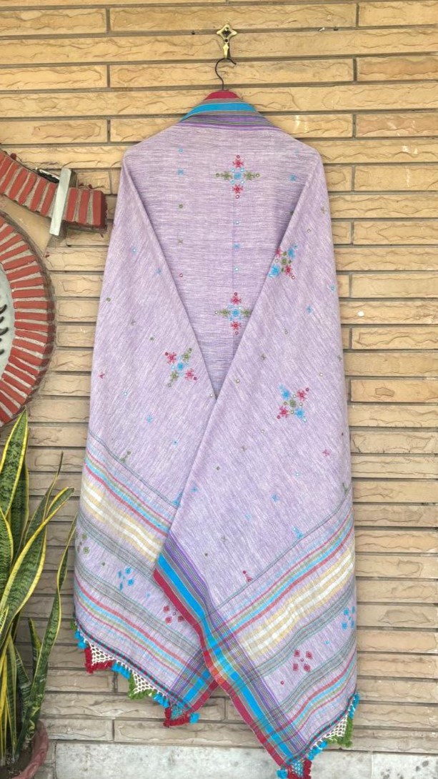 Lavender Kala Cotton Bhujodi Suit