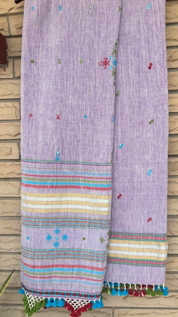 Lavender Kala Cotton Bhujodi Suit