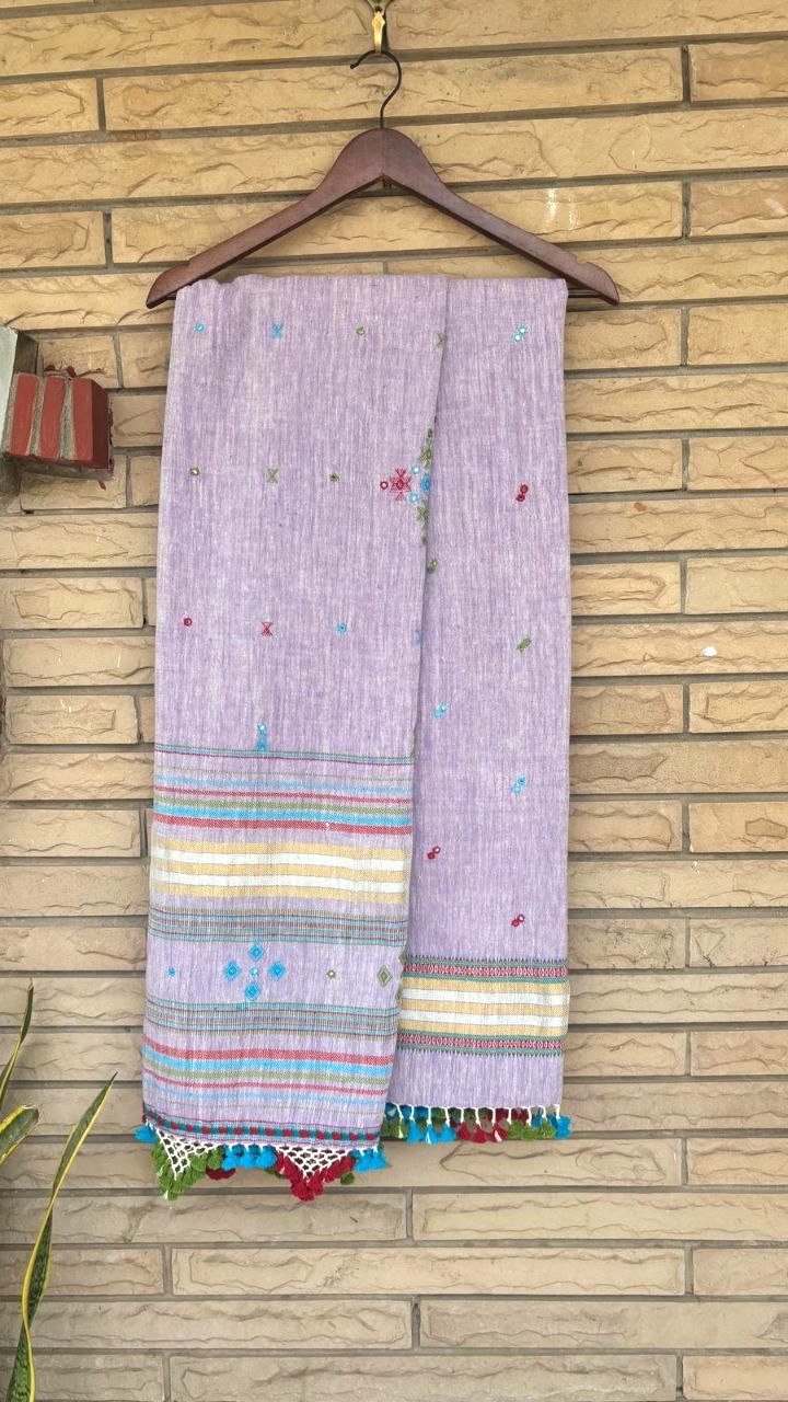 Lavender Kala Cotton Bhujodi Suit