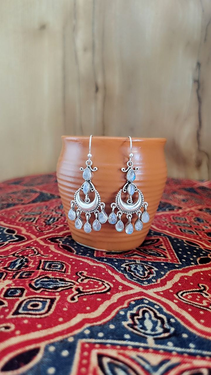 Moonstone Silver Earrings