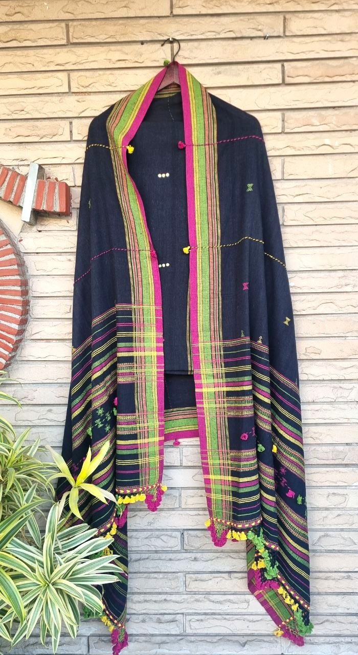 Black Kala Cotton Bhujodi Suit