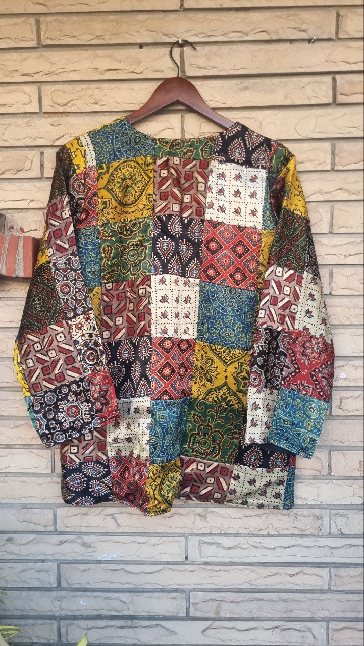 Mashru Silk Ajrakh Jacket