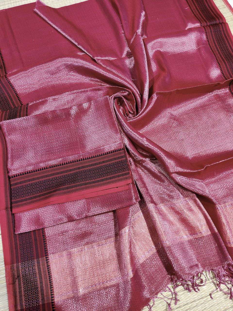 Maheshwari Silk Tissue Top Dupatta Set