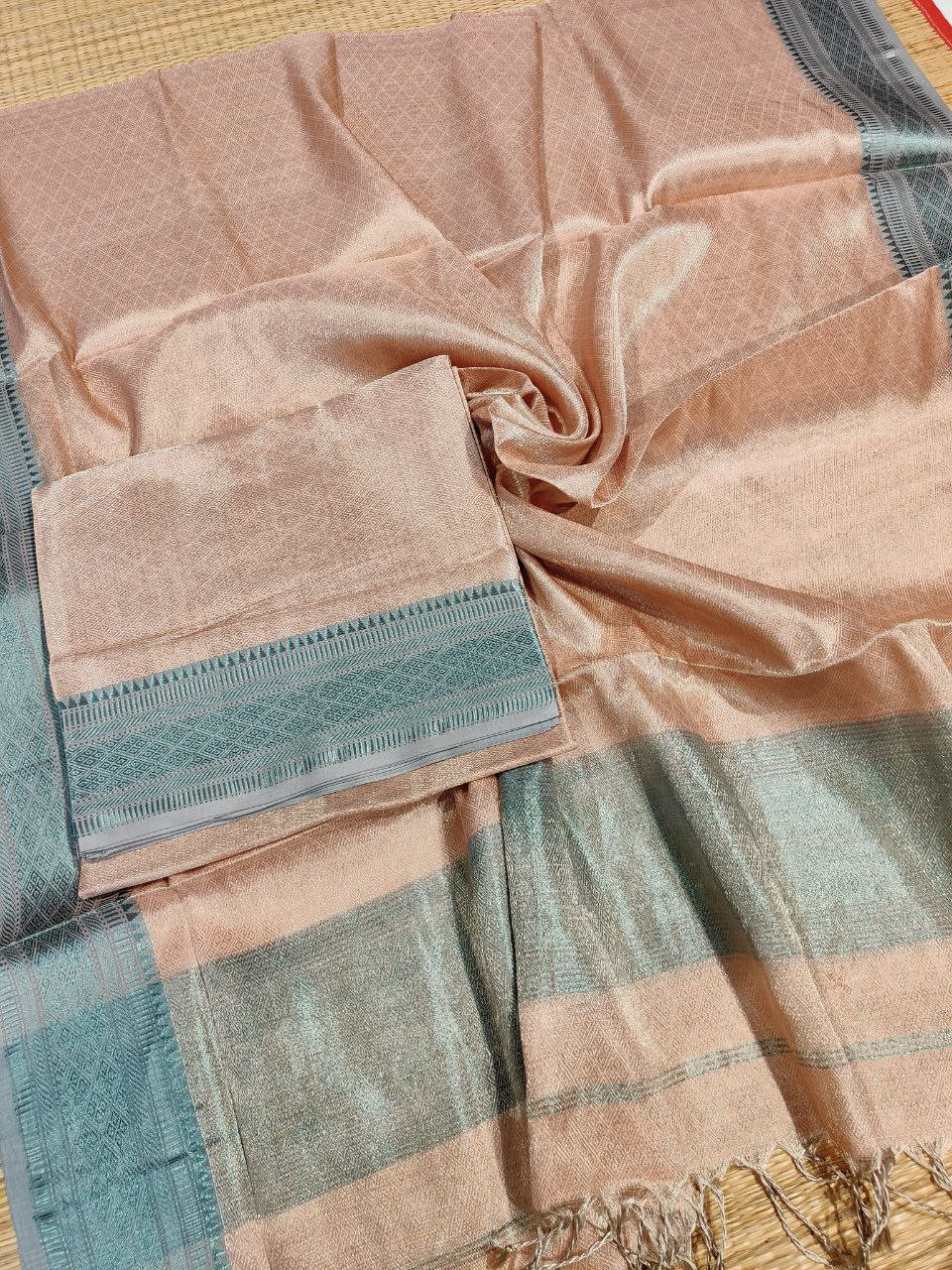 Maheshwari Silk Tissue Top Dupatta Set