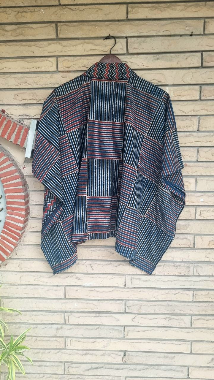 Indigo Ajrakh Kaftan Shirt