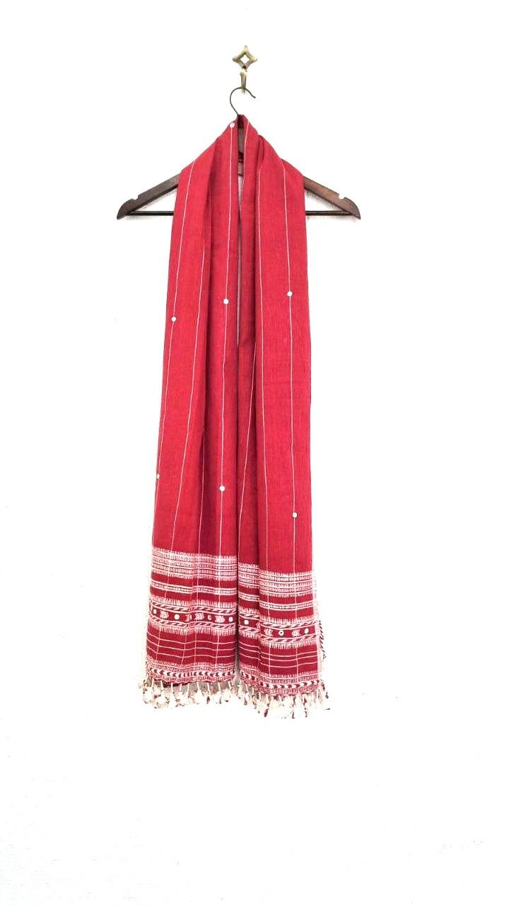 Red Kala Cotton Bhujodi Stole