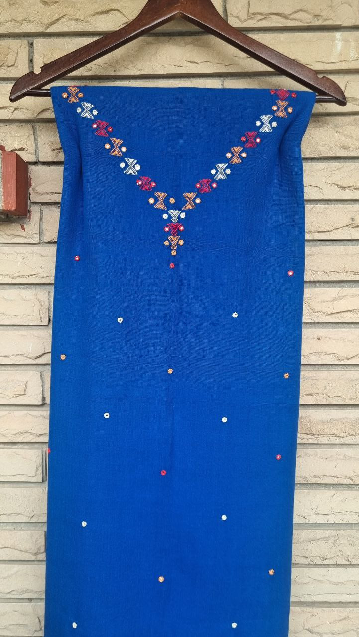 Blue Fine Cotton Bhujodi Suit
