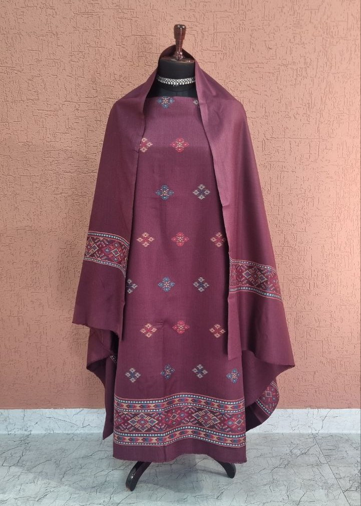 Wine Brown Kullu Woolen Suit