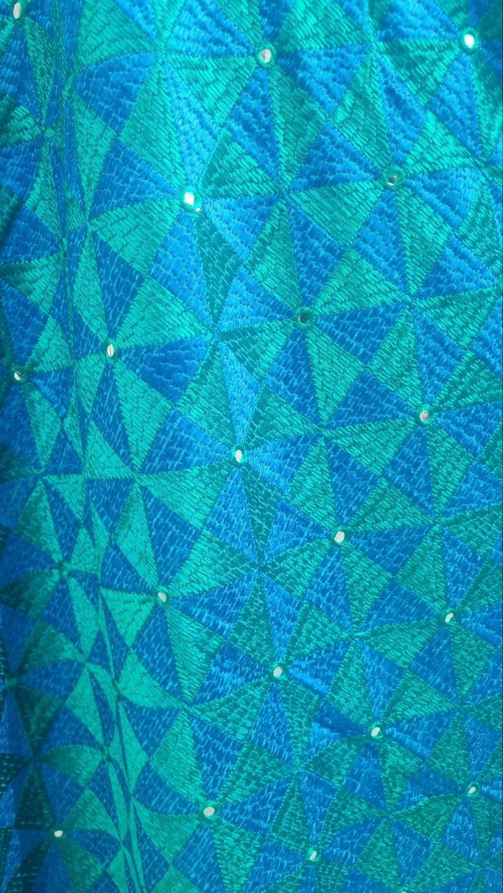 Blue Green Phulkari Dupatta