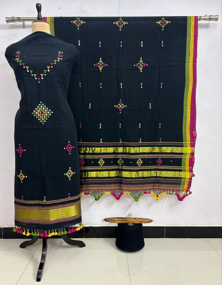 Image of Black Kala Cotton Suit