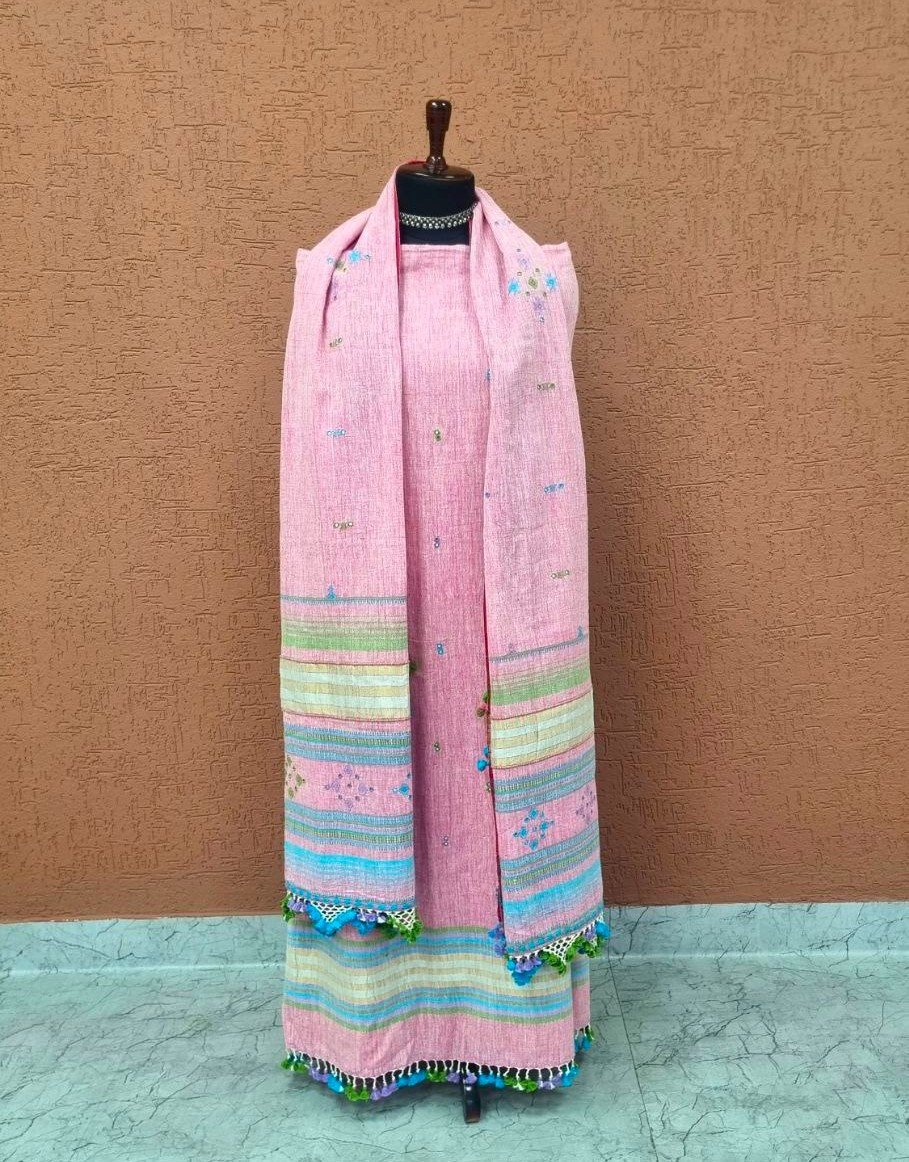 Pink Kala Cotton Bhujodi Suit