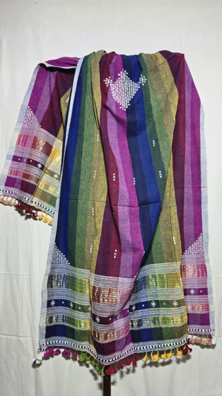 Multicolor Kala Cotton Bhujodi Dupatta