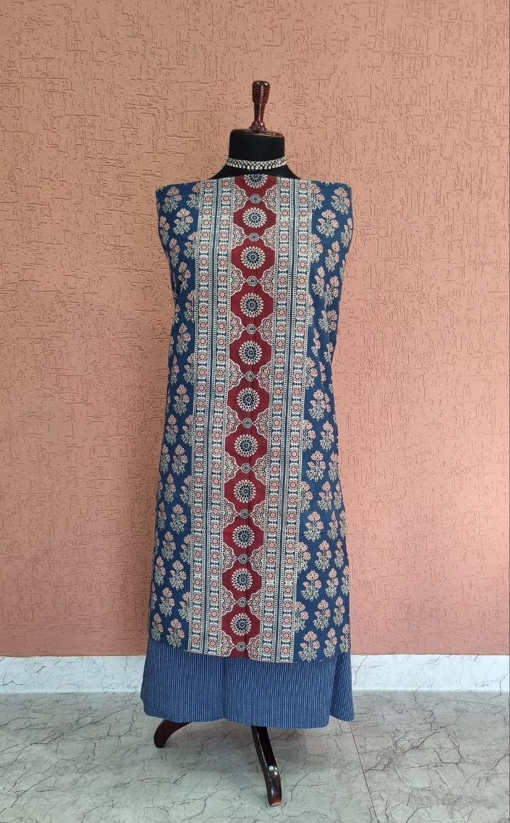 Indigo Ajrakh Cotton Suit