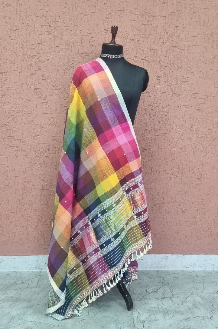 Multicolor Kala Cotton Bhujodi Dupatta
