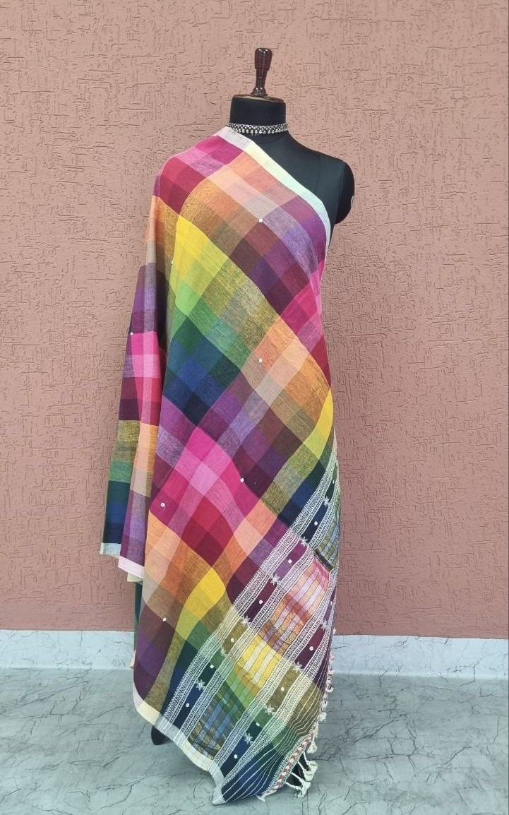 Multicolor Kala Cotton Bhujodi Dupatta