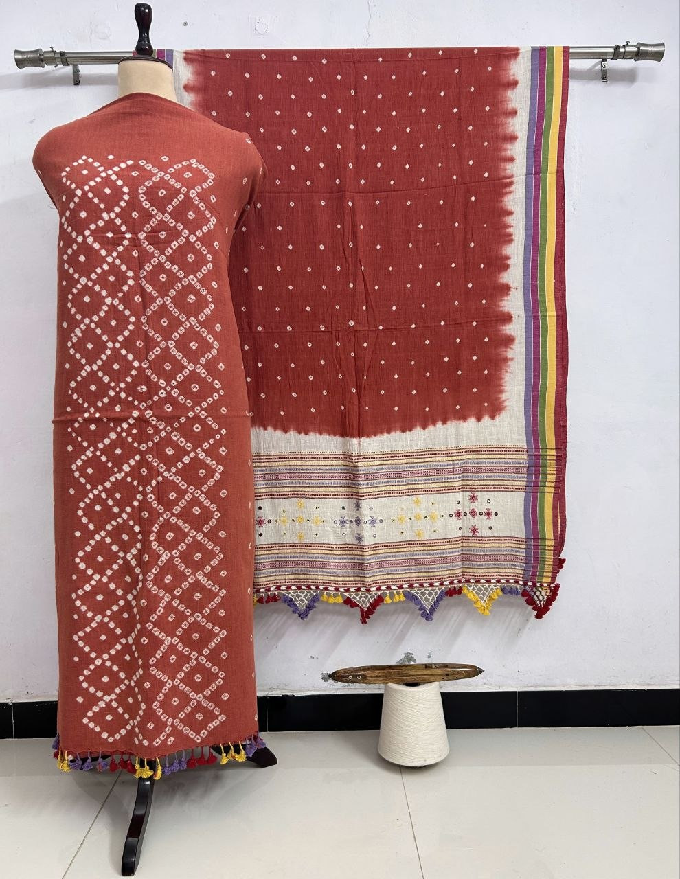 Bandhani Kala Cotton Bhujodi Suit