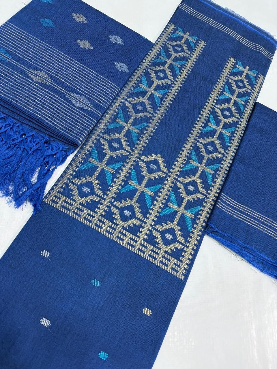 Blue Dhakai Jamdani Suit