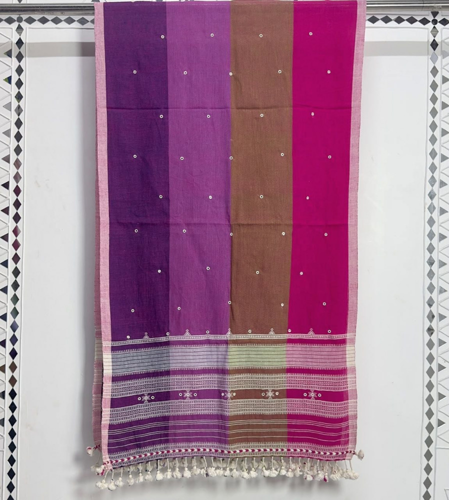 Image of Multicolor Kala Cotton Bhujodi Stole