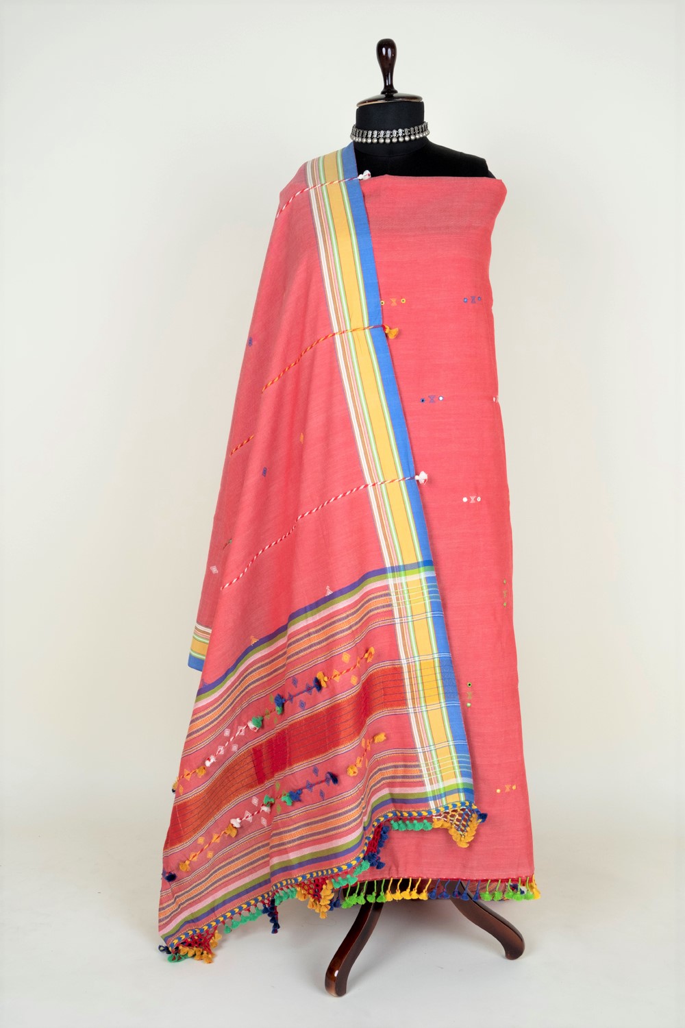 Pink Fine Cotton Bhujodi Suit