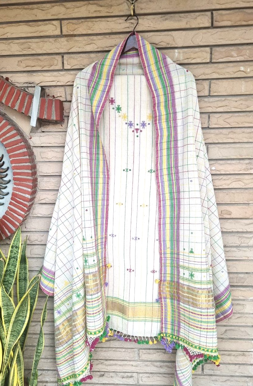 Off White Kala Cotton Bhujodi Suit
