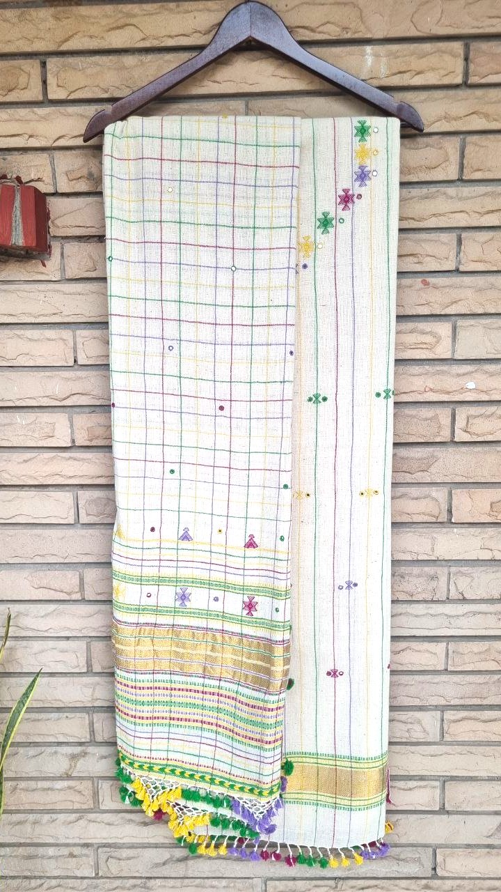 Off White Kala Cotton Bhujodi Suit