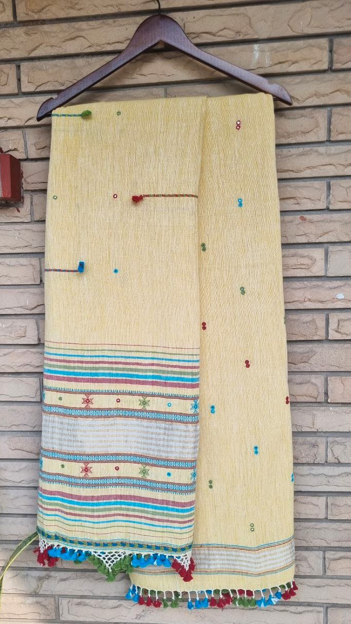 Yellow Kala Cotton Bhujodi Suit