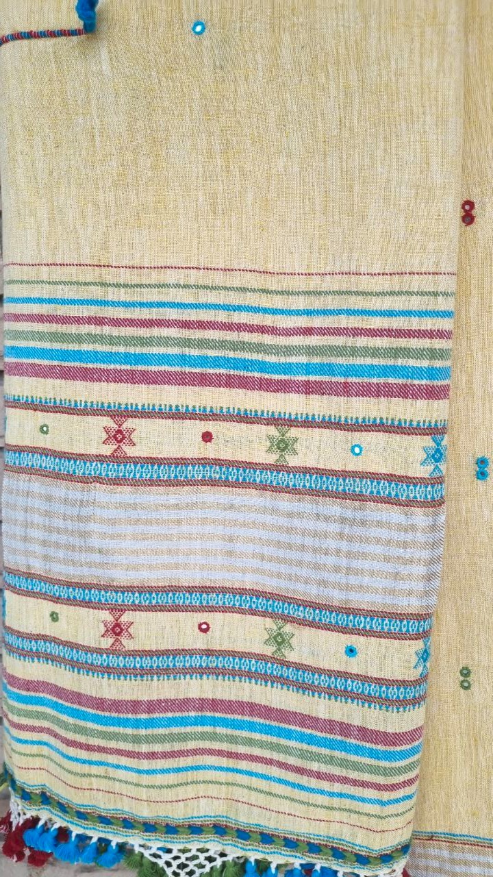 Yellow Kala Cotton Bhujodi Suit