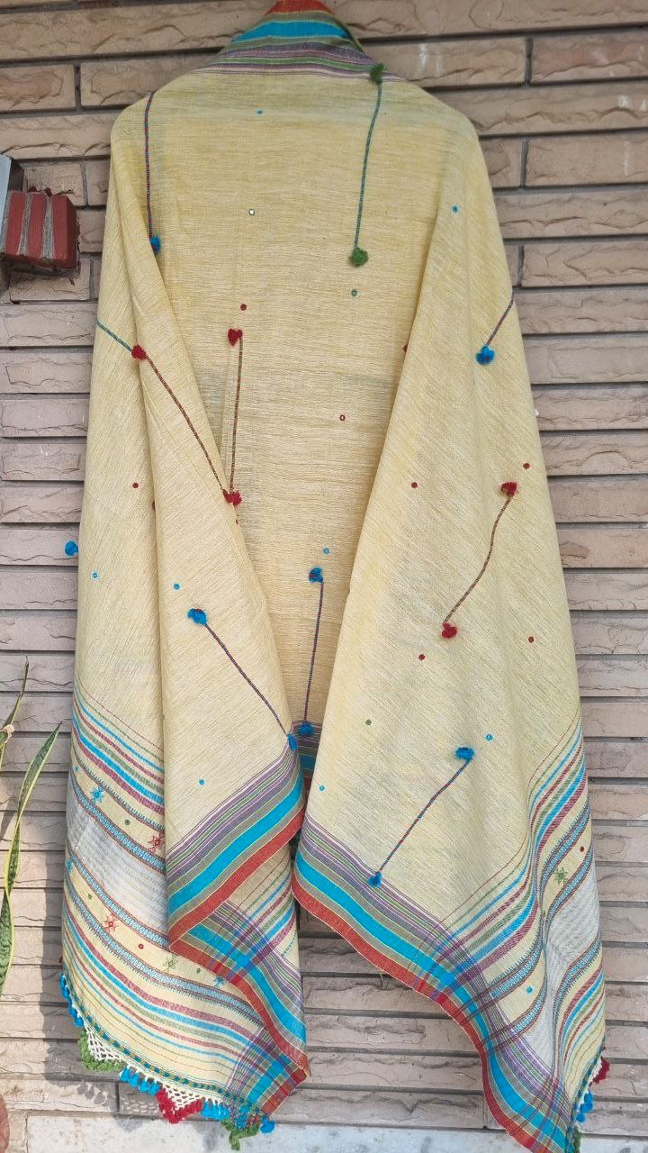 Yellow Kala Cotton Bhujodi Suit