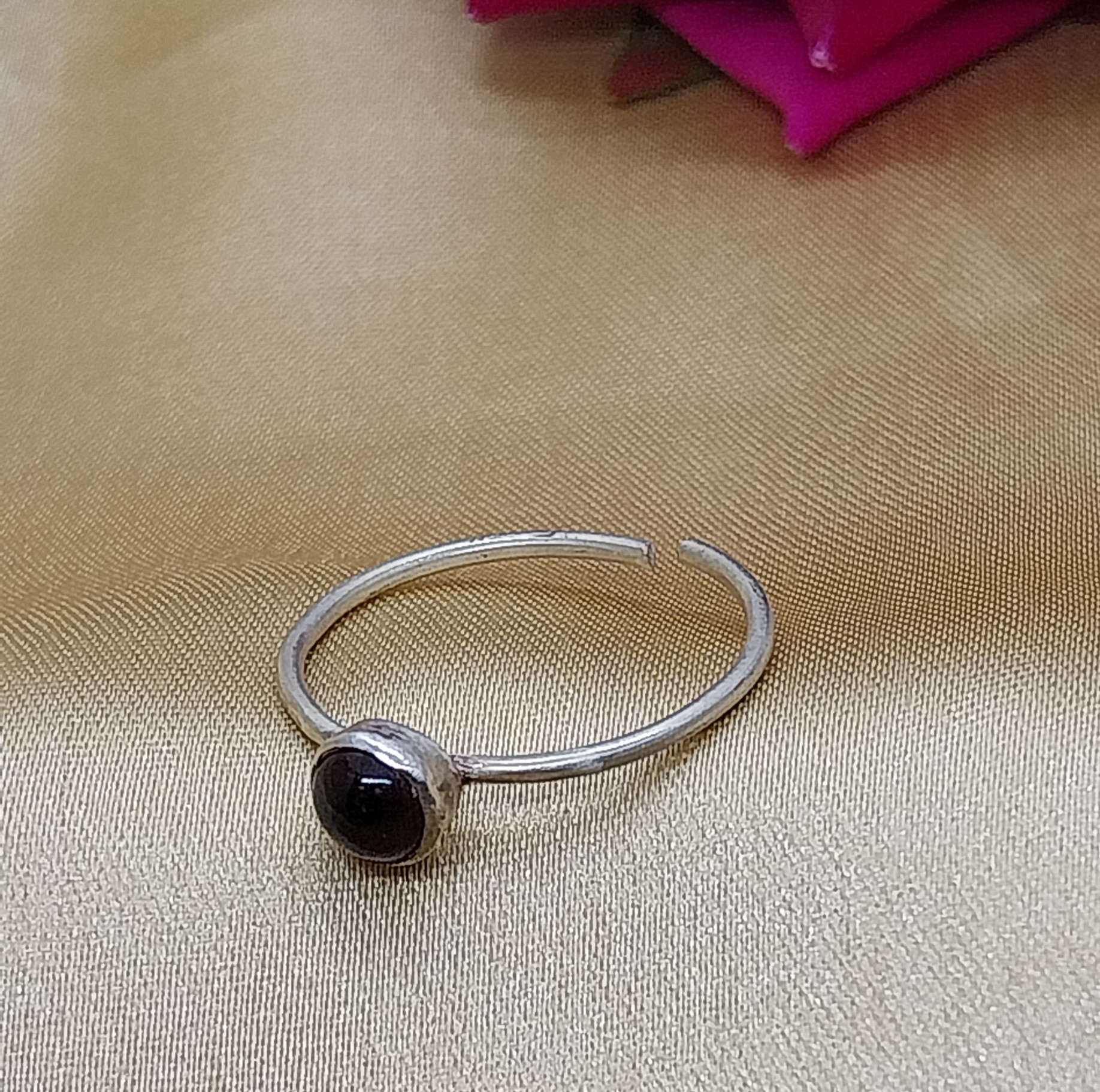 VATAVE 925 SILVER RING WITH GARNET GEMSTONE FOR GIRLS AND WOMEN