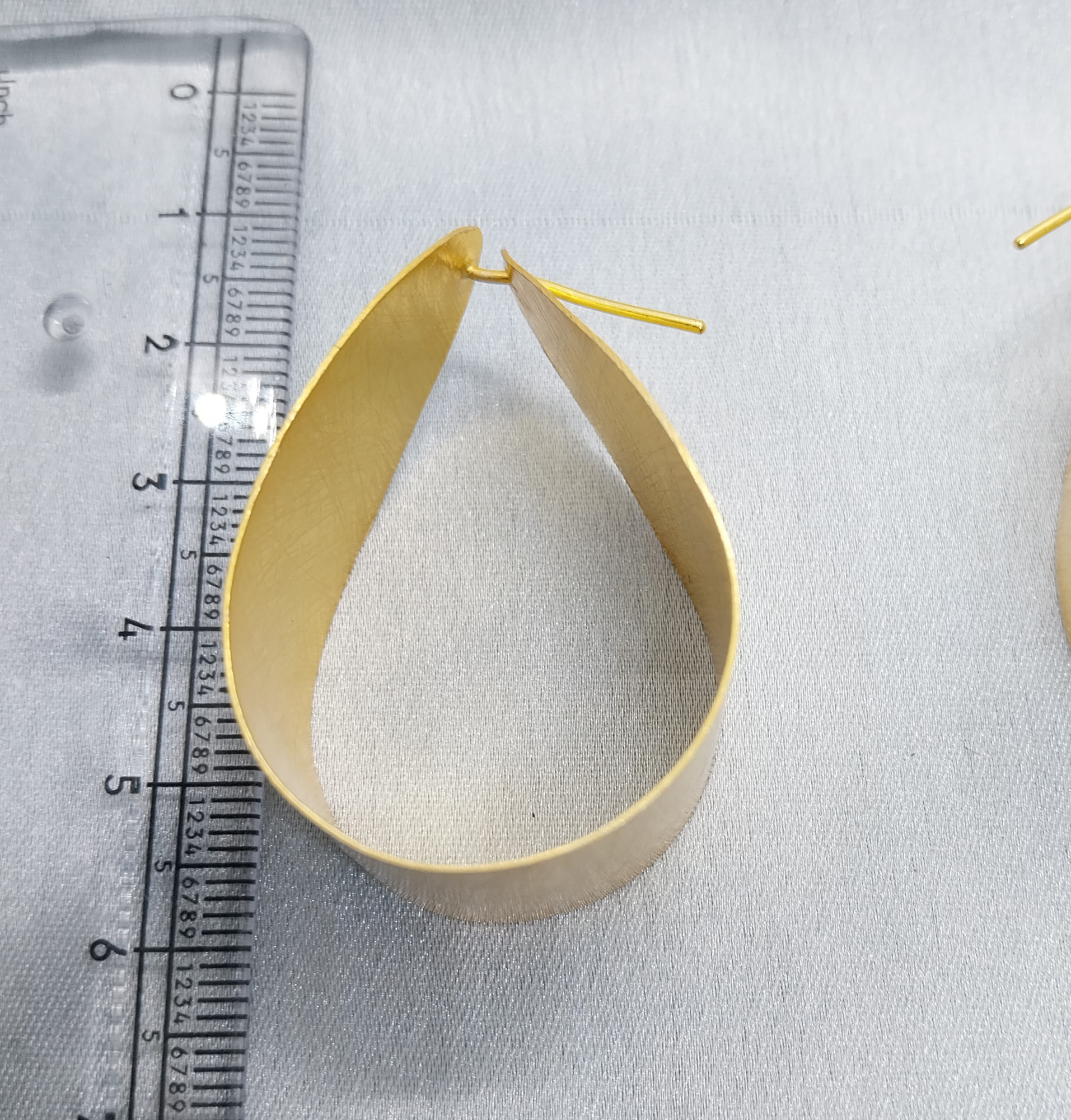 VATAVE 22k GOLD PLATED TILAK SHAPE BRASS EARRING FOR GIRLS