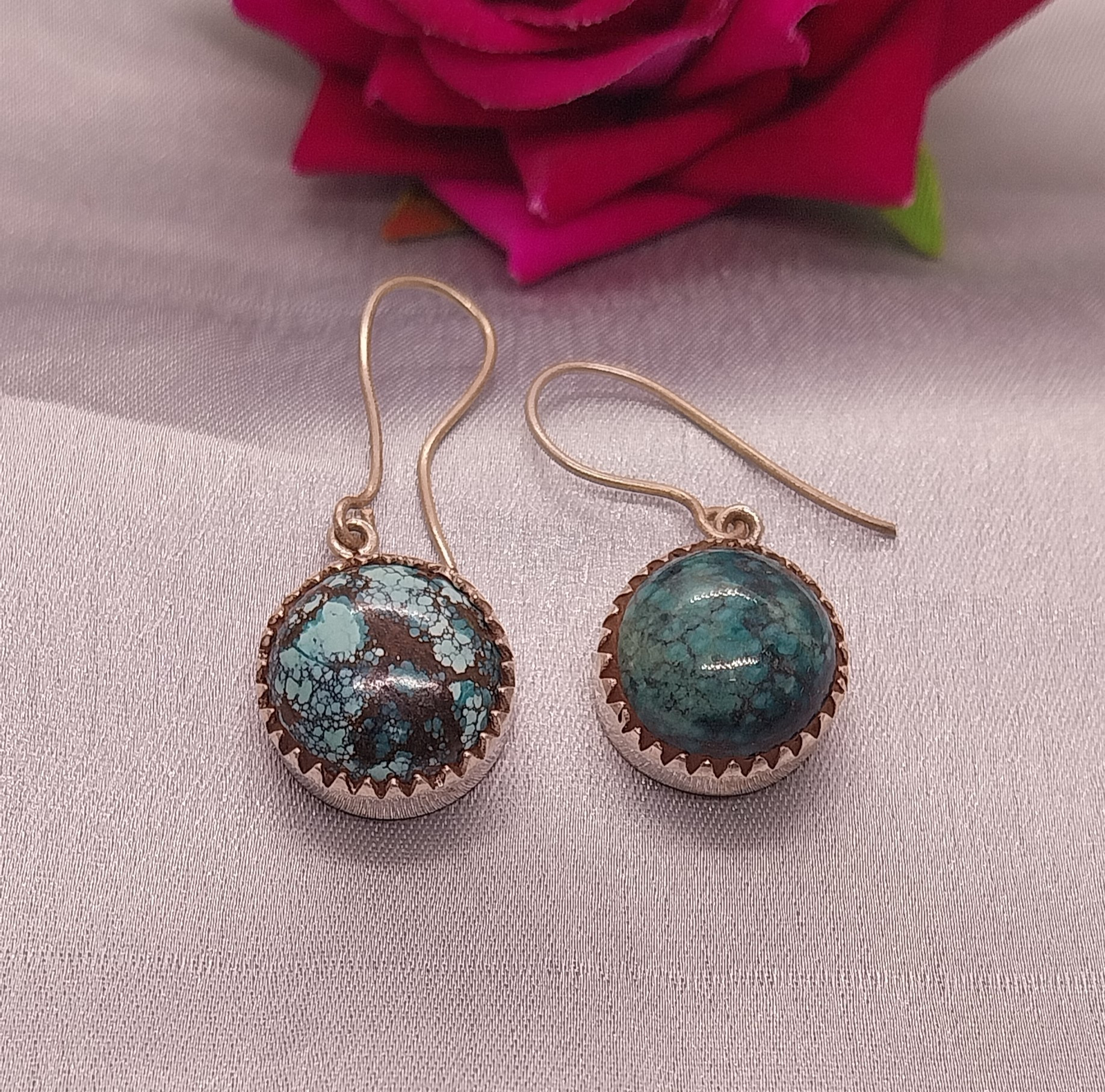 VATAVE 925 SILVER EARRING WITH TURQUISE GEMSTONE FOR GIRLS AND LADIES