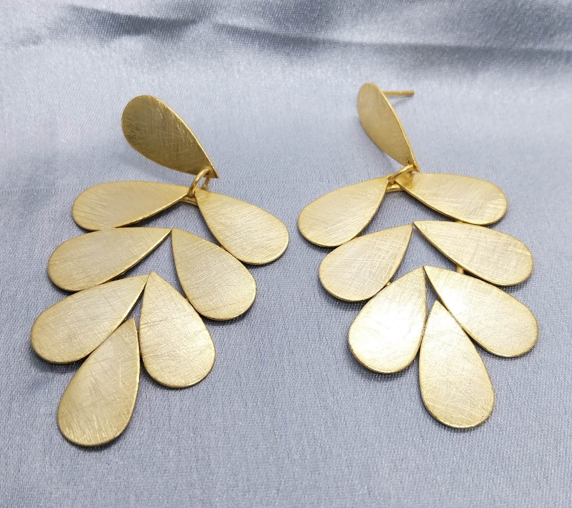 VATAVE PREMIUM 22k GOLD PLATED PETAL SHAPE EARRING FOR GIRLS AND WOMEN