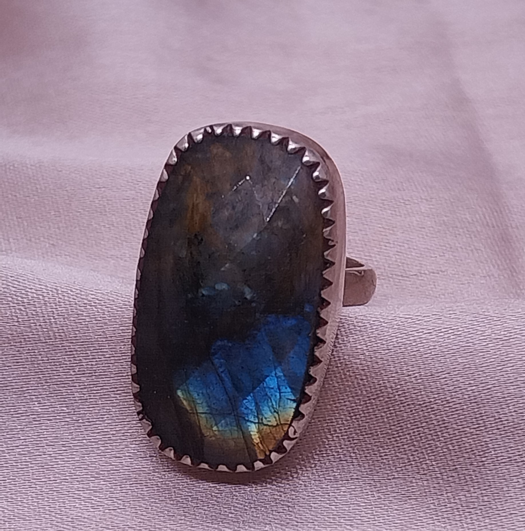 925 SILVER RING WITH LABORIDE GEMSTONE FOR GIRLS AND LADIES