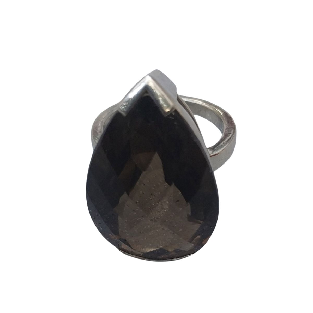 Vatave 925 Silver Ring With Smoky Quartz Gemstone