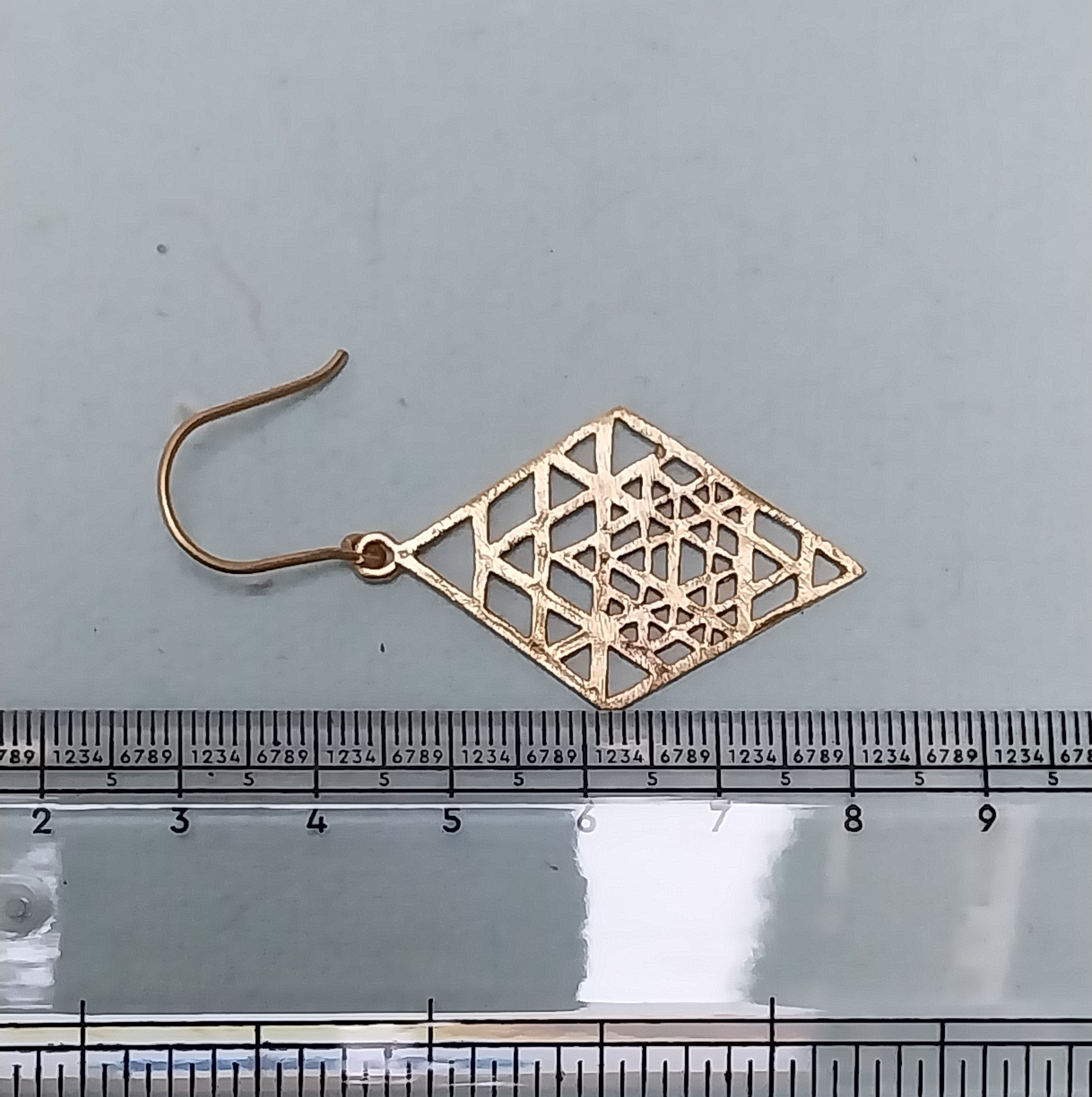 VATAVE 22k GOLD PLATED BRASS EARRING RECTANGLE SHAPE FOR GIRLS AND WOMEN