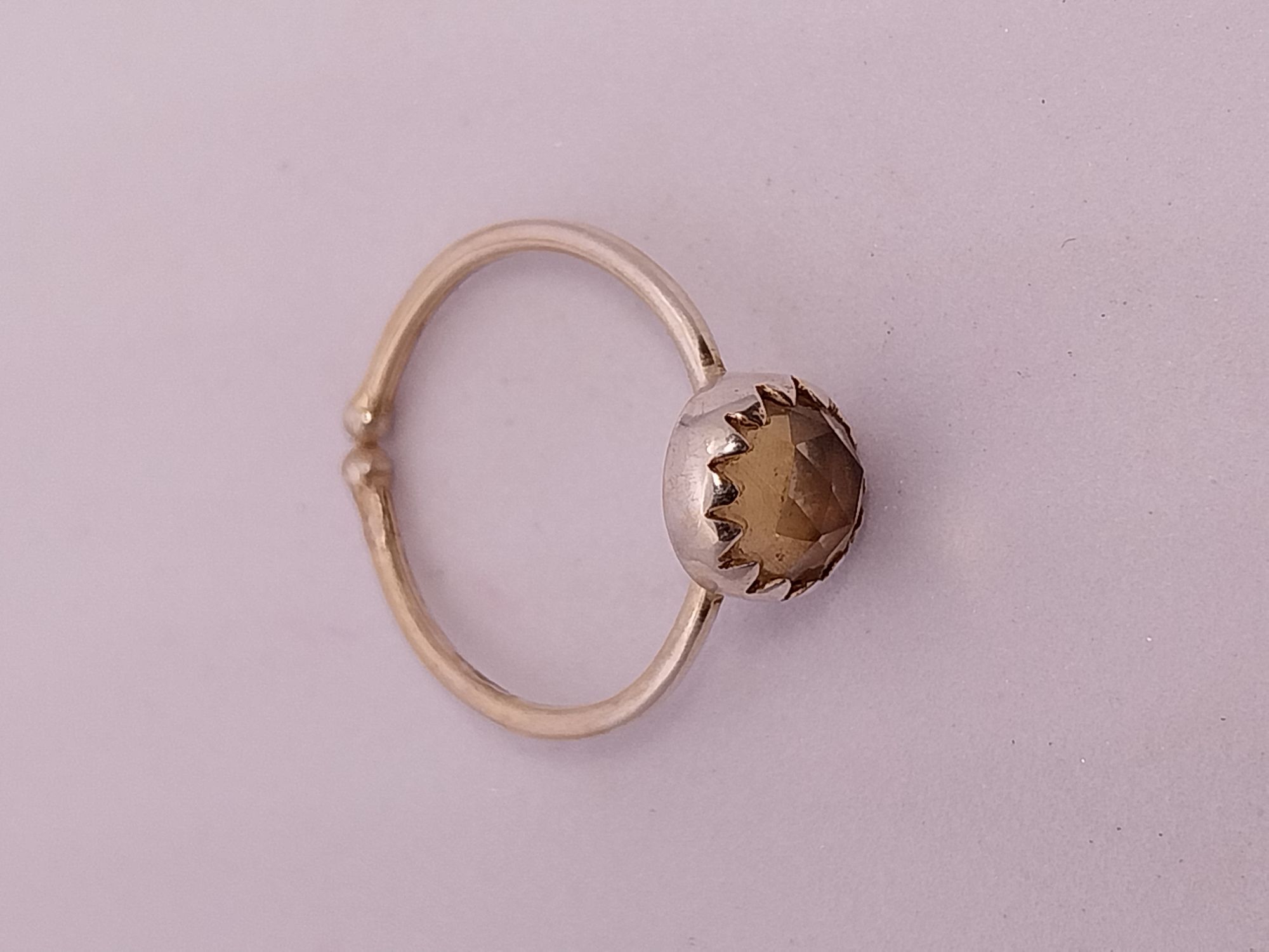 925 silver ring with citrin gemstone