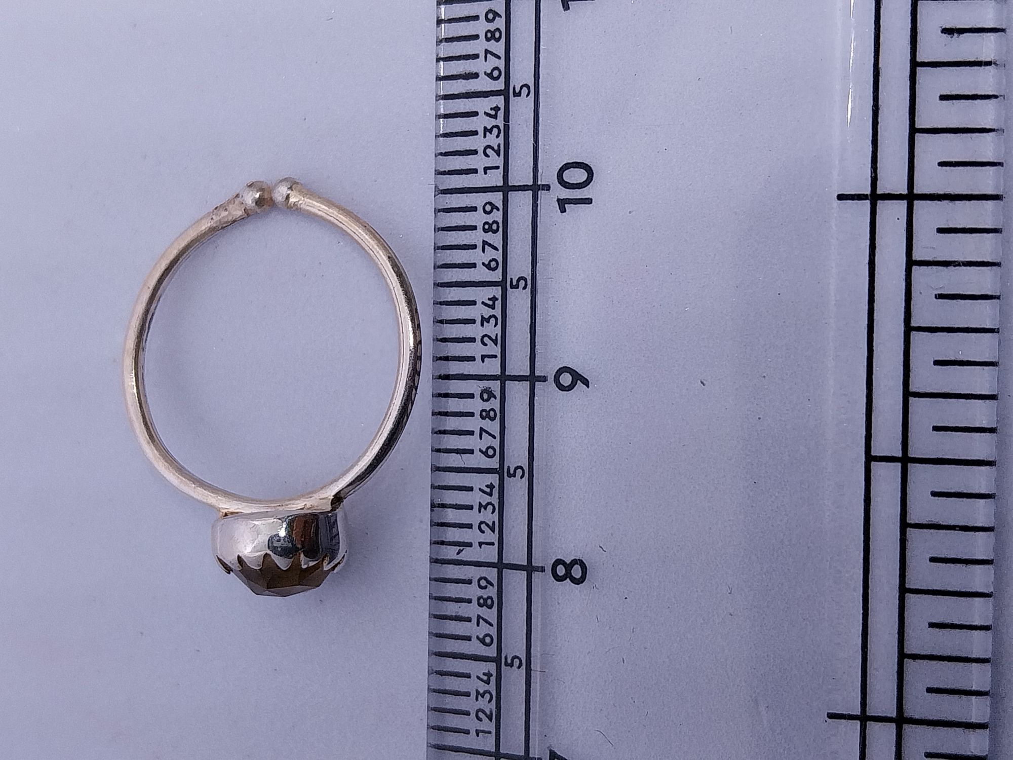 925 silver ring with citrin gemstone