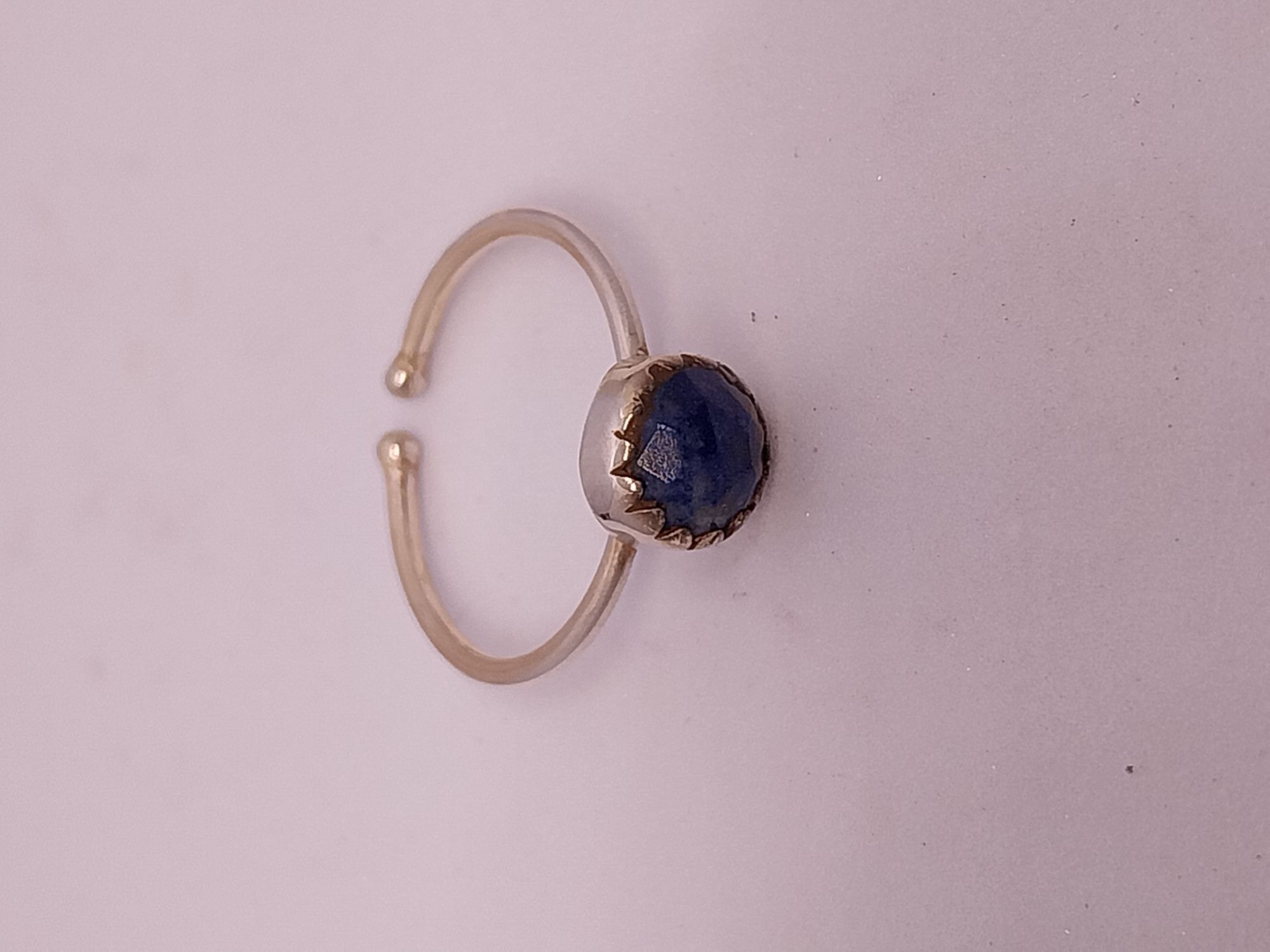 VATAVE 925 HANDMADE SILVER RING WITH LAPIS GEMSONE FOR LADIES AND GIRLS