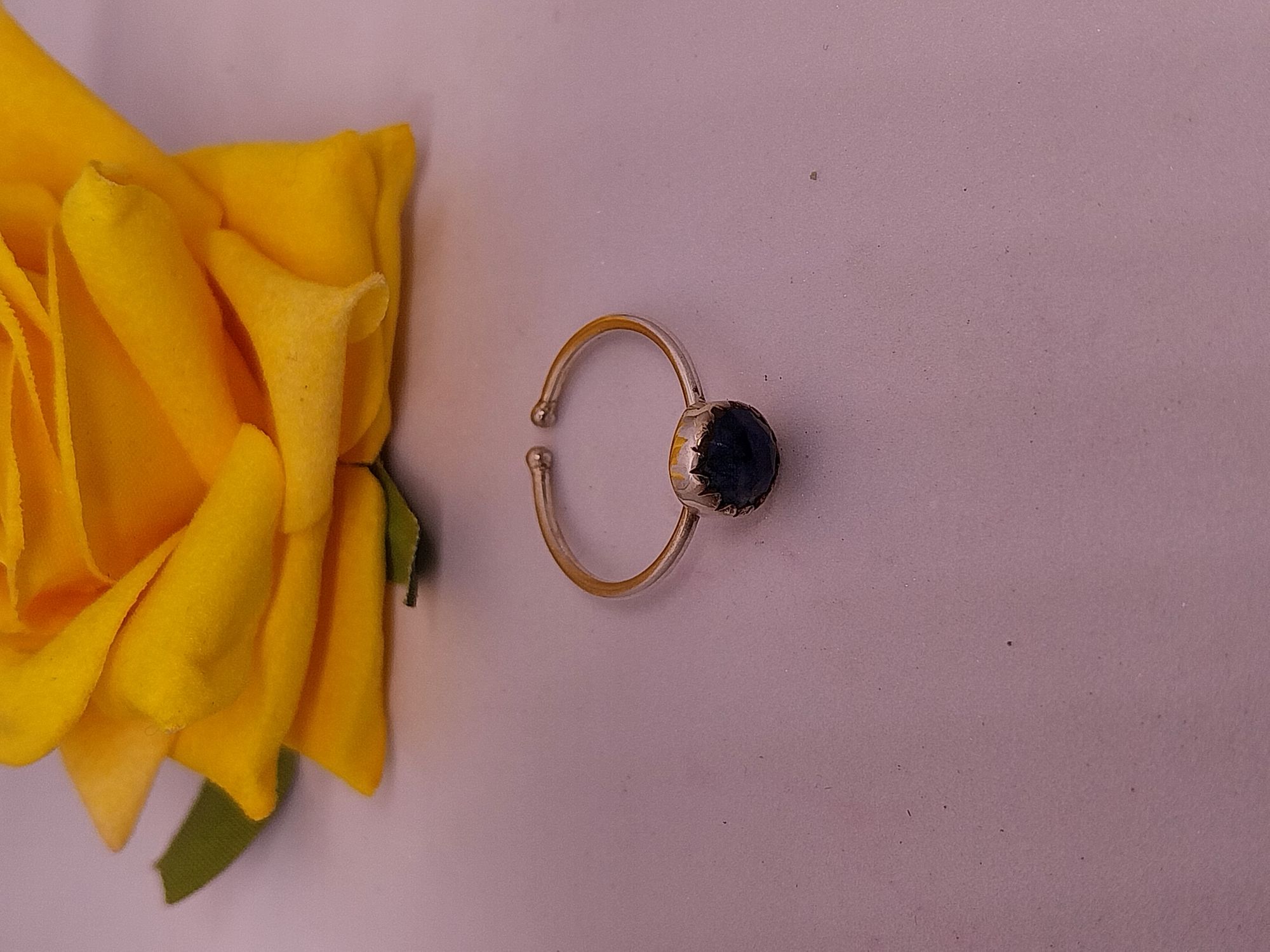 VATAVE 925 HANDMADE SILVER RING WITH LAPIS GEMSONE FOR LADIES AND GIRLS