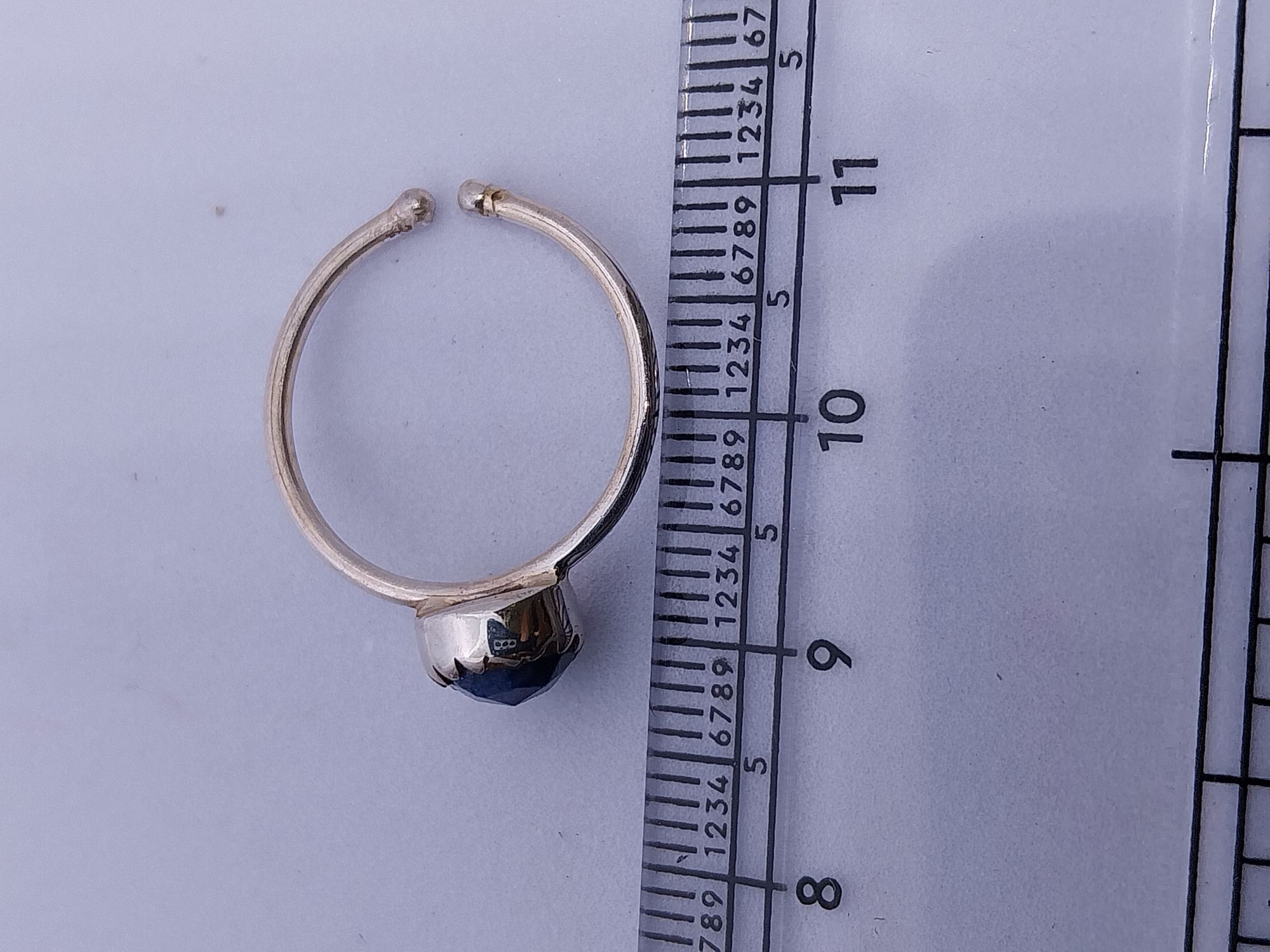 VATAVE 925 HANDMADE SILVER RING WITH LAPIS GEMSONE FOR LADIES AND GIRLS