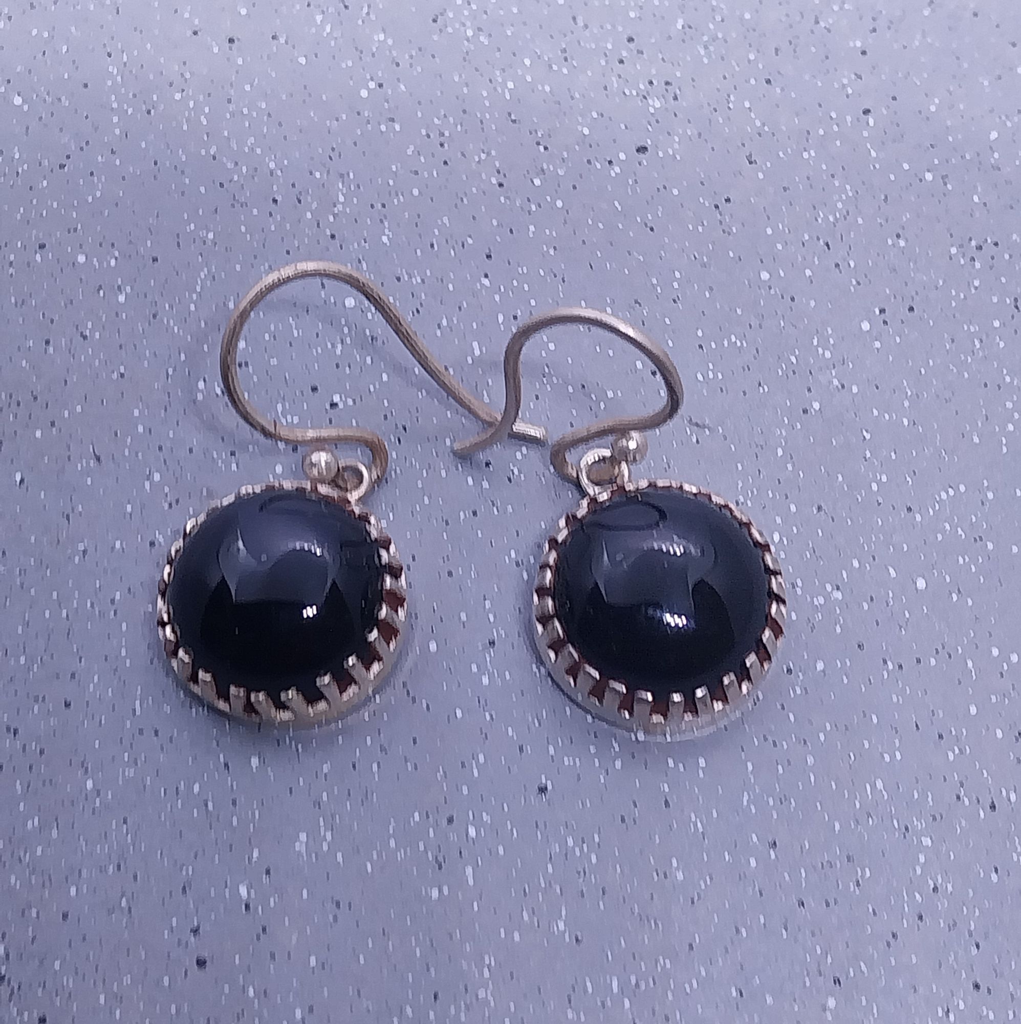 VATAVE 925 SILVER EARRING WITH BLACK ONYX GEMSTONE FOR GIRLS AND WOMEN
