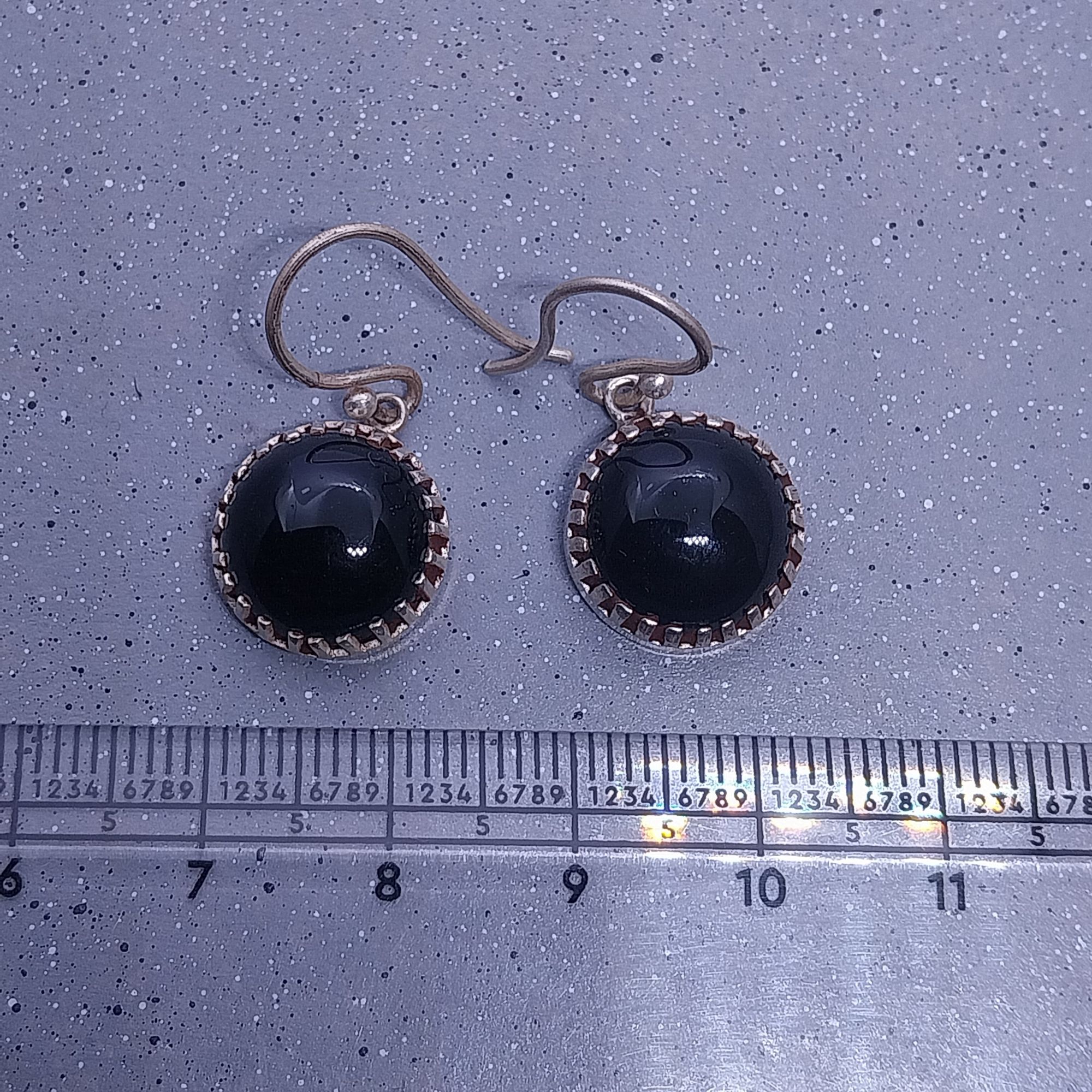 VATAVE 925 SILVER EARRING WITH BLACK ONYX GEMSTONE FOR GIRLS AND WOMEN