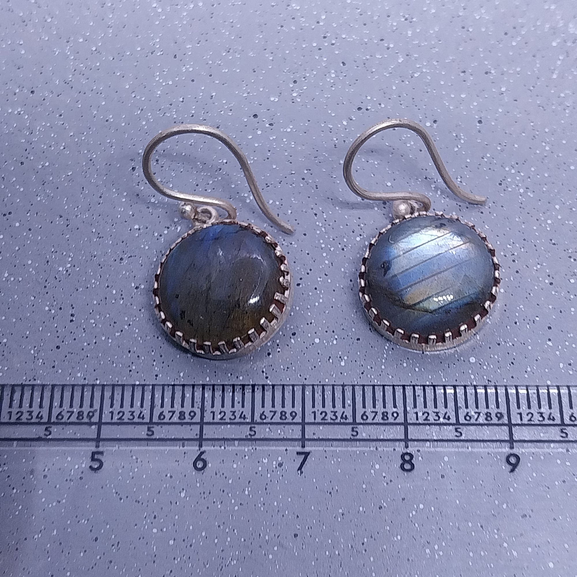 VATAVE 925 SILVER EARRING WITH ROUND SHAPE LABORIDE GEMSTONE FOR GIRLS AND WOMEN