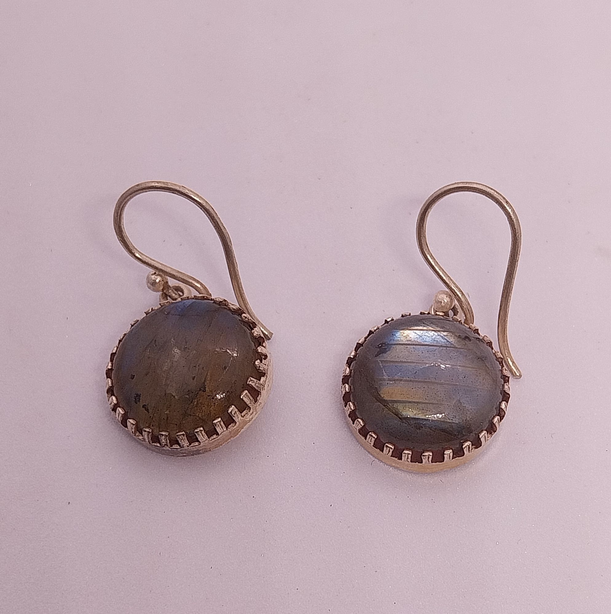 VATAVE 925 SILVER EARRING WITH ROUND SHAPE LABORIDE GEMSTONE FOR GIRLS AND WOMEN